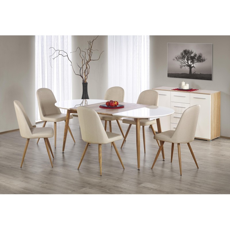 'EDWARD Extendable Table Honey Oak / White Legs: Honey Oak'
