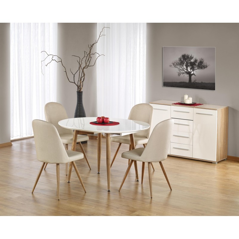 'EDWARD Extendable Table Honey Oak / White Legs: Honey Oak' 'EDWARD Extendable Table Honey Oak / White Legs: Honey Oak'