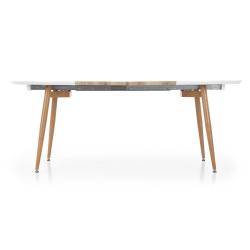 'EDWARD Extendable Table Honey Oak / White Legs: Honey Oak' 'EDWARD Extendable Table Honey Oak / White Legs: Honey Oak'
