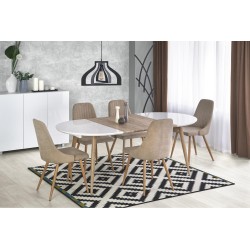 'EDWARD Extendable Table White / San Remo Oak'
