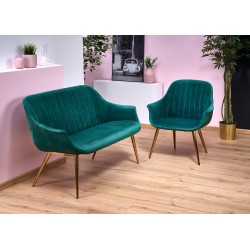 ELEGANCE 2 XL sofa tapicerka - ciemny zielony, nogi - złote (1p 1szt) ELEGANCE 2 XL sofa tapicerka - ciemny zielony, nogi - złote (1p 1szt)