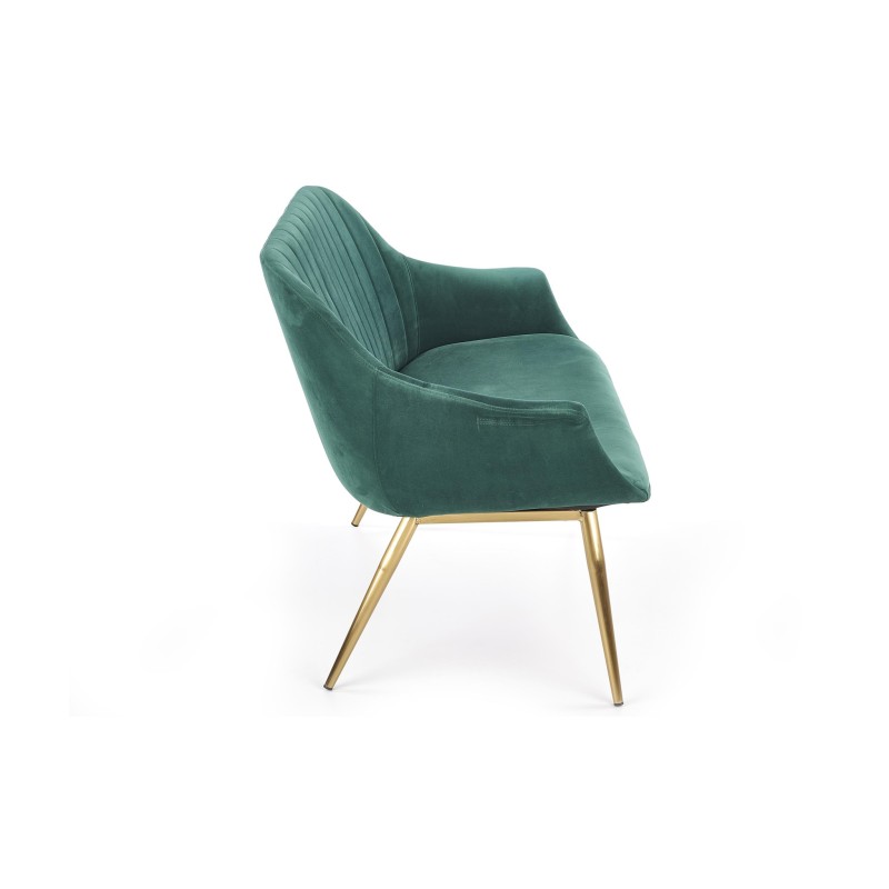 'ELEGANCE 2 XL Upholstered Sofa - Dark Green, Legs - Gold' 'ELEGANCE 2 XL Upholstered Sofa - Dark Green, Legs - Gold'