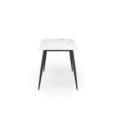 'EMILIO 120 Table Top - White Marble, Legs - Black' 'EMILIO 120 Table Top - White Marble, Legs - Black'