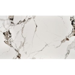 'EMILIO 140 Table Top - White Marble, Legs - Black' 'EMILIO 140 Table Top - White Marble, Legs - Black'