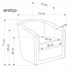 ENRICO fotel wypoczynkowy, popielaty (1p 1szt) ENRICO fotel wypoczynkowy, popielaty (1p 1szt)
