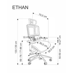 ETHAN fotel gabinetowy popielaty (1p 1szt) ETHAN fotel gabinetowy popielaty (1p 1szt)