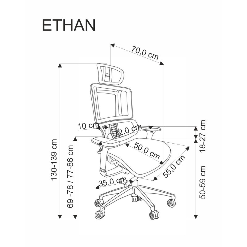 ETHAN fotel gabinetowy popielaty (1p 1szt) ETHAN fotel gabinetowy popielaty (1p 1szt)