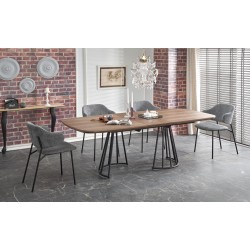 'EVERTON Extendable Table, Walnut / Black'