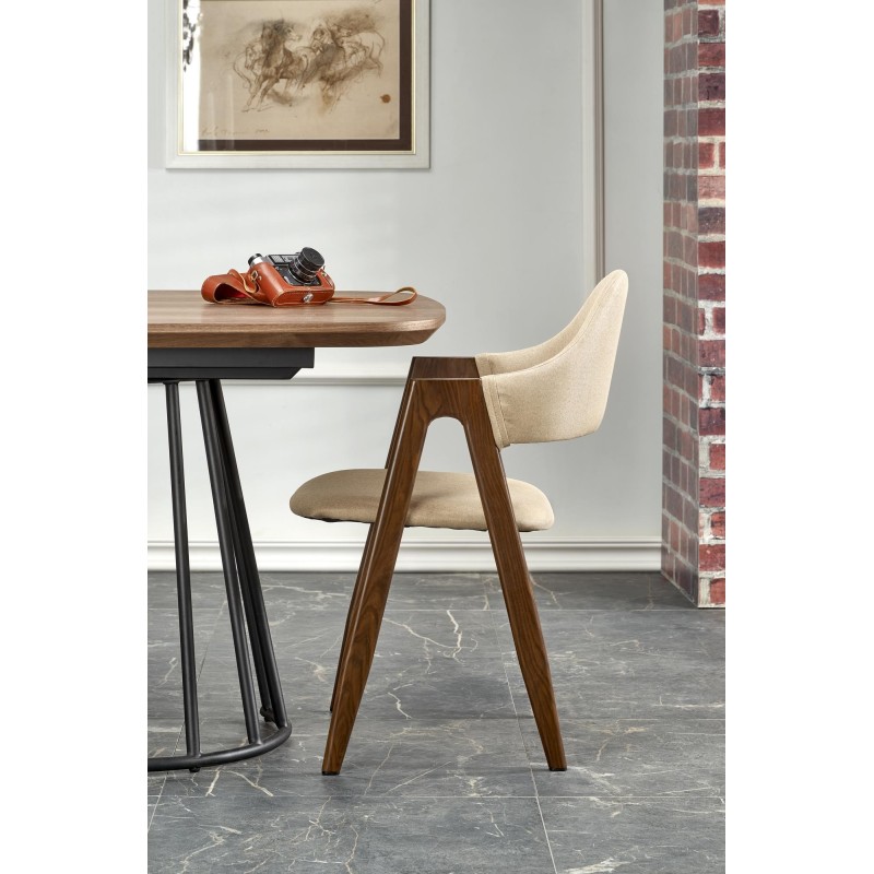'EVERTON Extendable Table, Walnut / Black' 'EVERTON Extendable Table, Walnut / Black'