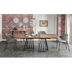 'EVERTON Extendable Table, Walnut / Black' 'EVERTON Extendable Table, Walnut / Black'