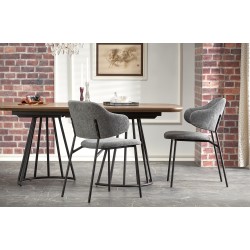 'EVERTON Extendable Table, Walnut / Black' 'EVERTON Extendable Table, Walnut / Black'