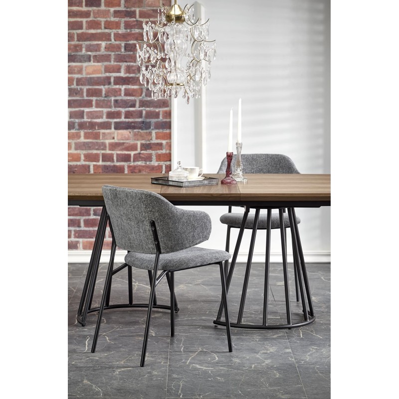 'EVERTON Extendable Table, Walnut / Black' 'EVERTON Extendable Table, Walnut / Black'
