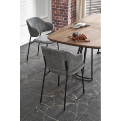 'EVERTON Extendable Table, Walnut / Black' 'EVERTON Extendable Table, Walnut / Black'