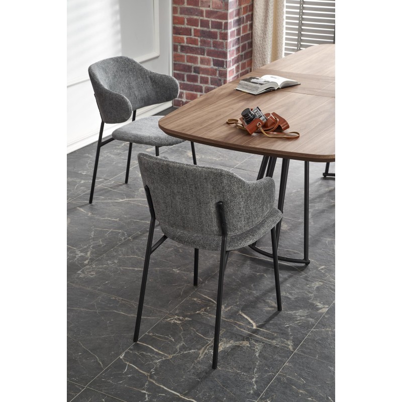 'EVERTON Extendable Table, Walnut / Black' 'EVERTON Extendable Table, Walnut / Black'