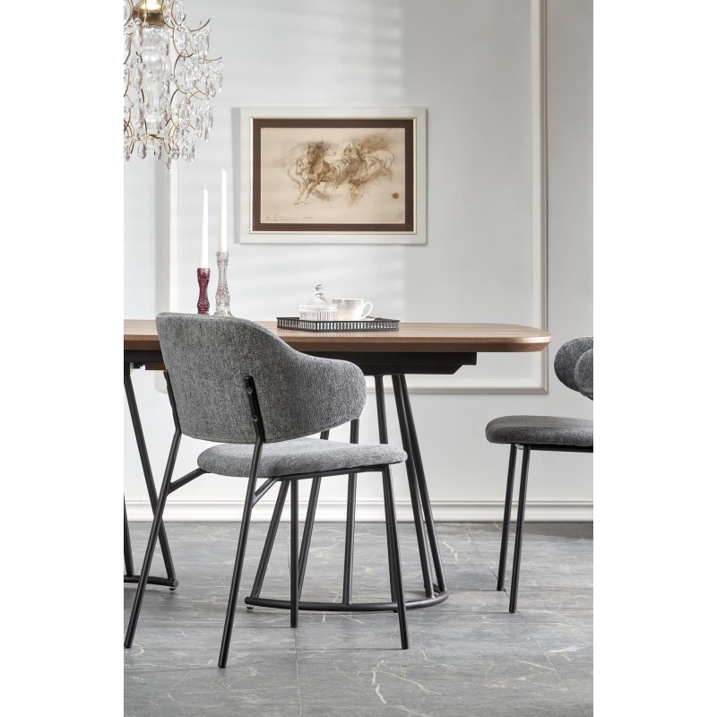 'EVERTON Extendable Table, Walnut / Black' 'EVERTON Extendable Table, Walnut / Black'