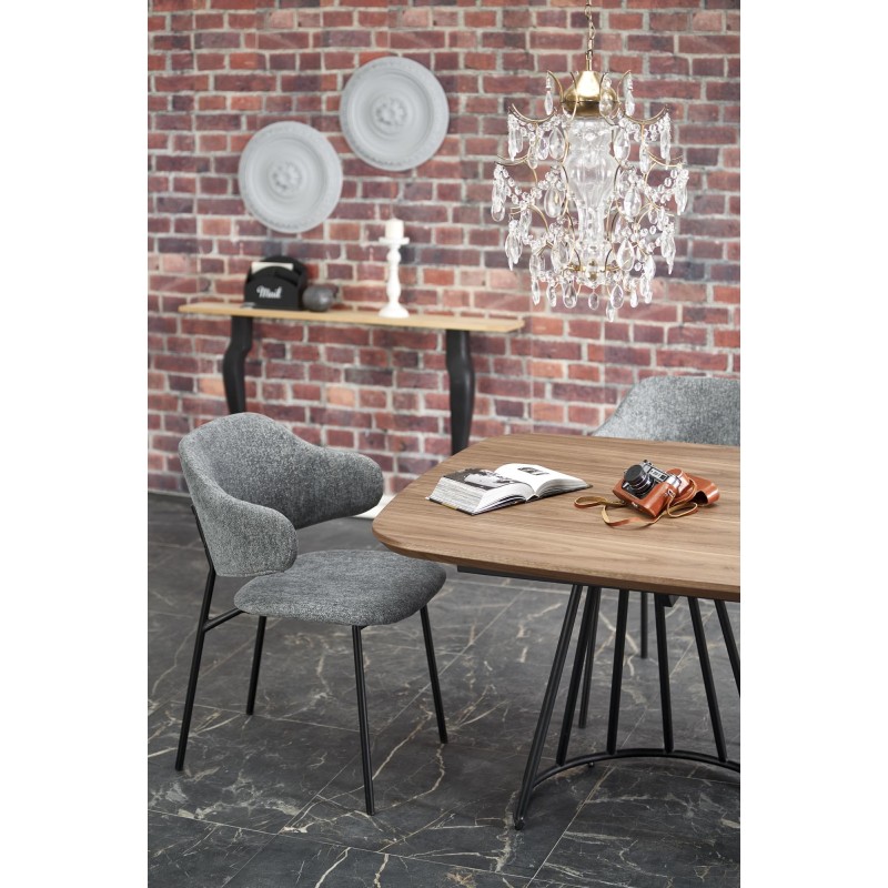 'EVERTON Extendable Table, Walnut / Black' 'EVERTON Extendable Table, Walnut / Black'