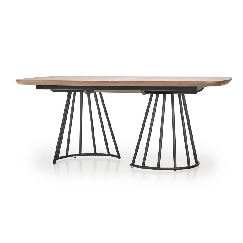 'EVERTON Extendable Table, Walnut / Black' 'EVERTON Extendable Table, Walnut / Black'