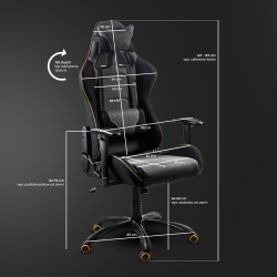 EVOLVE PRO Gaming fotel gabinetowy czarno-szarobeżowy-pomarańczowy EVOLVE PRO Gaming fotel gabinetowy czarno-szarobeżowy-pomarańczowy