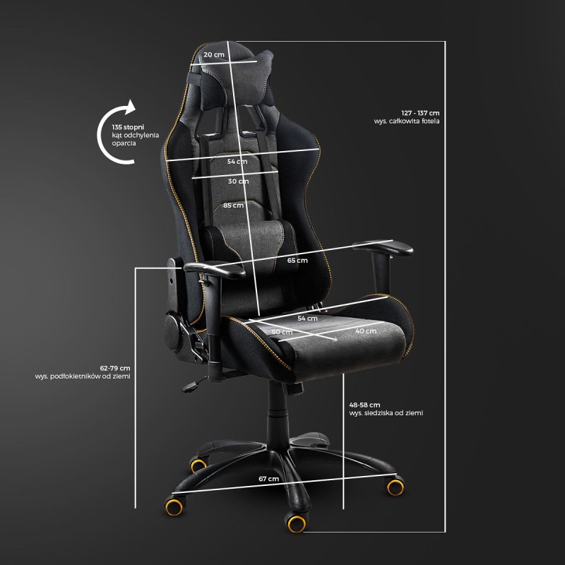 'EVOLVE PRO Gaming Office Chair in Black-Gray-Beige-Orange' 'EVOLVE PRO Gaming Office Chair in Black-Gray-Beige-Orange'