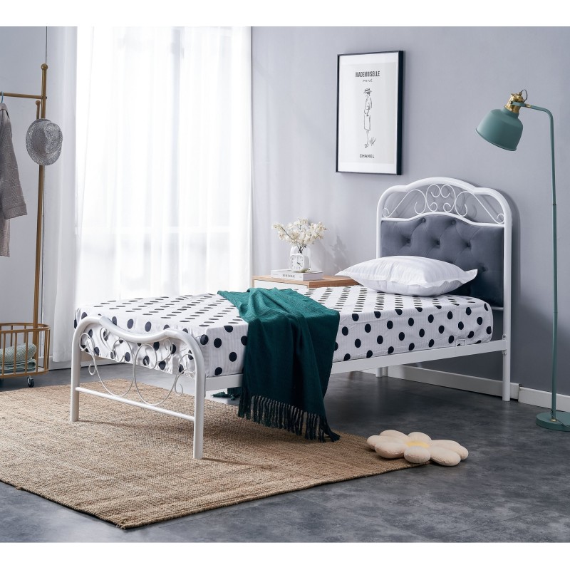 'FABRIZIA Bed 90, Ash Grey / White' 'FABRIZIA Bed 90, Ash Grey / White'