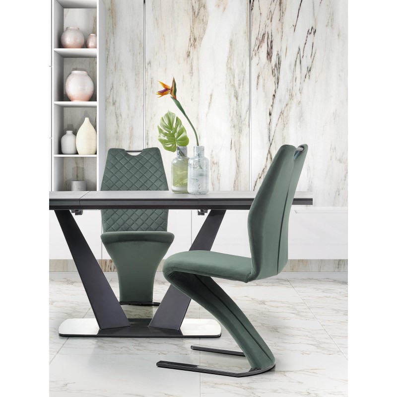 'FANGOR Extendable Table, Top - Dark Ash, Base - Black' 'FANGOR Extendable Table, Top - Dark Ash, Base - Black'