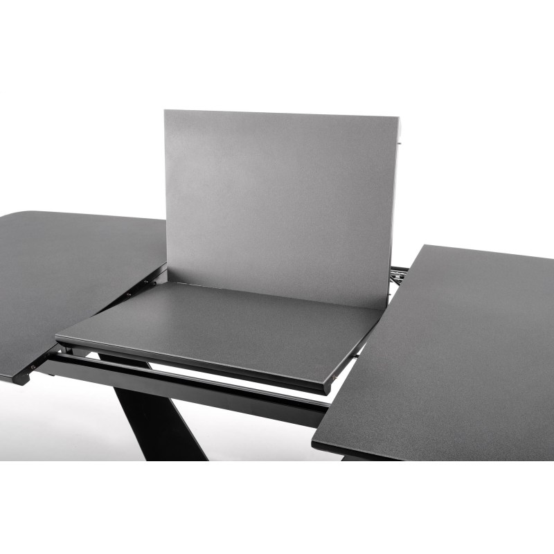 'FANGOR Extendable Table, Top - Dark Ash, Base - Black' 'FANGOR Extendable Table, Top - Dark Ash, Base - Black'