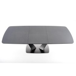 'FANGOR Extendable Table, Top - Dark Ash, Base - Black' 'FANGOR Extendable Table, Top - Dark Ash, Base - Black'