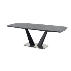 'FANGOR Extendable Table, Top - Dark Ash, Base - Black' 'FANGOR Extendable Table, Top - Dark Ash, Base - Black'