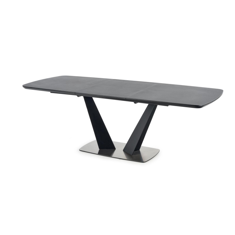 'FANGOR Extendable Table, Top - Dark Ash, Base - Black' 'FANGOR Extendable Table, Top - Dark Ash, Base - Black'