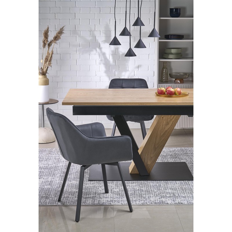 'FANIS Extendable Table, Natural / Black' 'FANIS Extendable Table, Natural / Black'