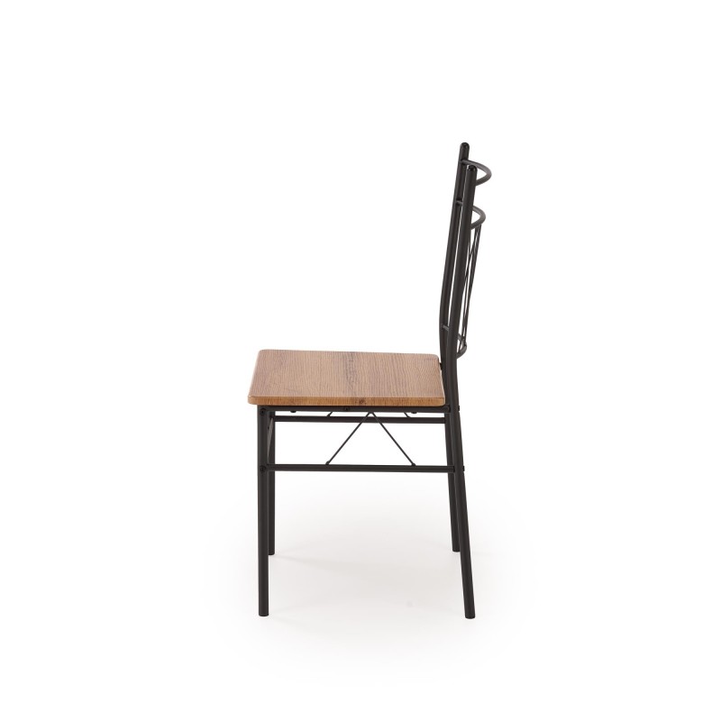 'FAUST 3 Set: Table + 4 Chairs in Natural Oak / Black' 'FAUST 3 Set: Table + 4 Chairs in Natural Oak / Black'