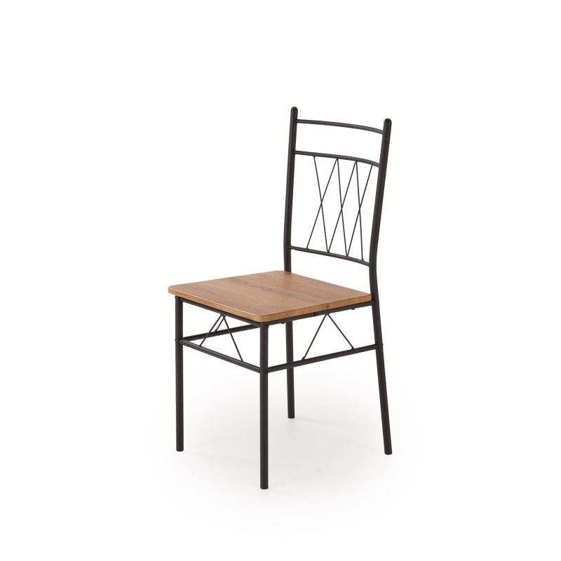 'FAUST 3 Set: Table + 4 Chairs in Natural Oak / Black' 'FAUST 3 Set: Table + 4 Chairs in Natural Oak / Black'