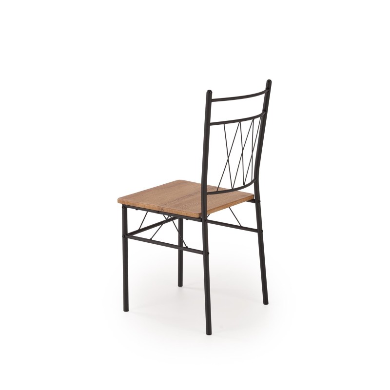 'FAUST 3 Set: Table + 4 Chairs in Natural Oak / Black' 'FAUST 3 Set: Table + 4 Chairs in Natural Oak / Black'