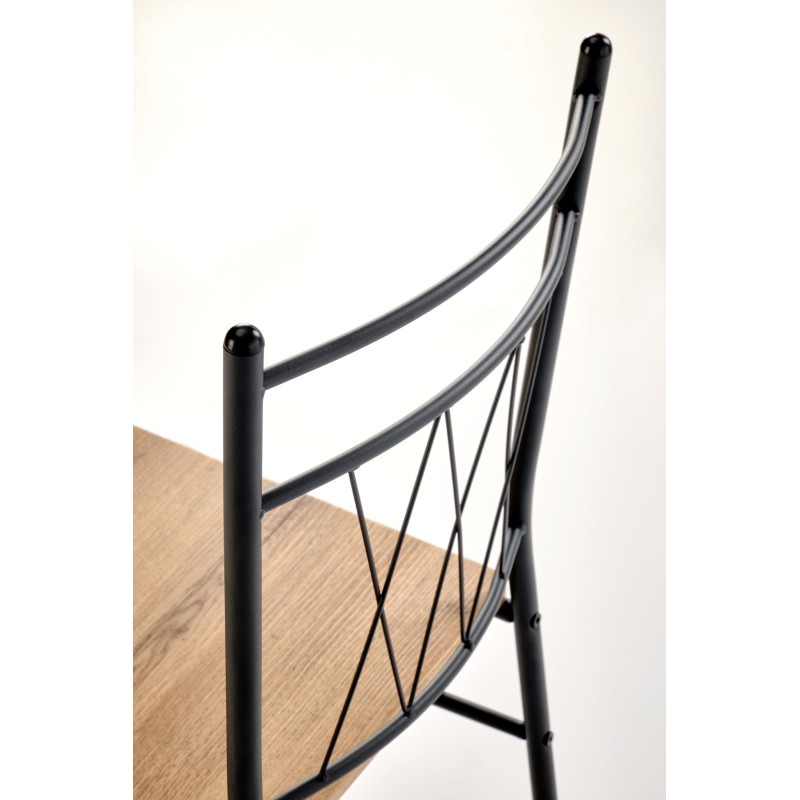 'FAUST 3 Set: Table + 4 Chairs in Natural Oak / Black' 'FAUST 3 Set: Table + 4 Chairs in Natural Oak / Black'