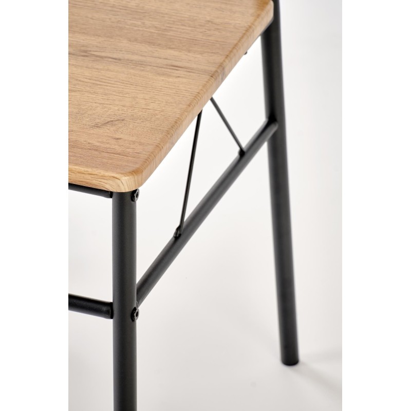 'FAUST 3 Set: Table + 4 Chairs in Natural Oak / Black' 'FAUST 3 Set: Table + 4 Chairs in Natural Oak / Black'
