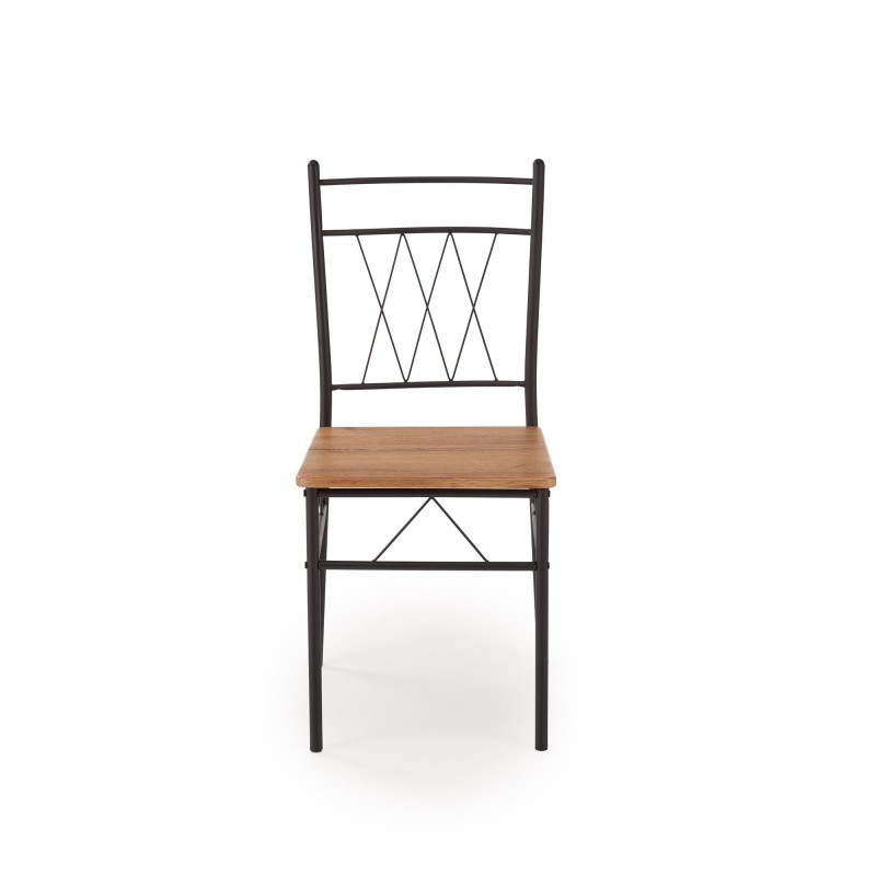 'FAUST 3 Set: Table + 4 Chairs in Natural Oak / Black' 'FAUST 3 Set: Table + 4 Chairs in Natural Oak / Black'