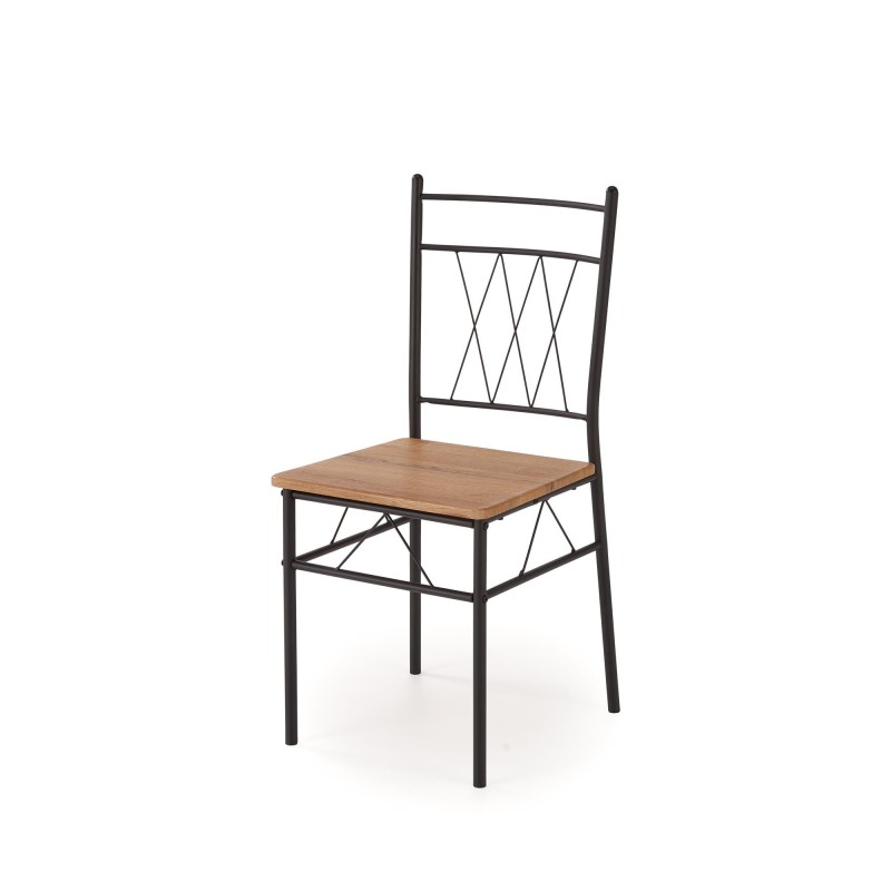 'FAUST 3 Set: Table + 4 Chairs in Natural Oak / Black' 'FAUST 3 Set: Table + 4 Chairs in Natural Oak / Black'
