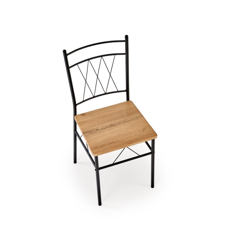 'FAUST 3 Set: Table + 4 Chairs in Natural Oak / Black' 'FAUST 3 Set: Table + 4 Chairs in Natural Oak / Black'