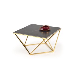 'FELICIA Coffee Table Frame - Gold, Top - Black Marble'