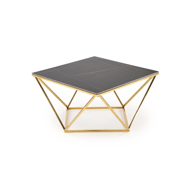 'FELICIA Coffee Table Frame - Gold, Top - Black Marble' 'FELICIA Coffee Table Frame - Gold, Top - Black Marble'
