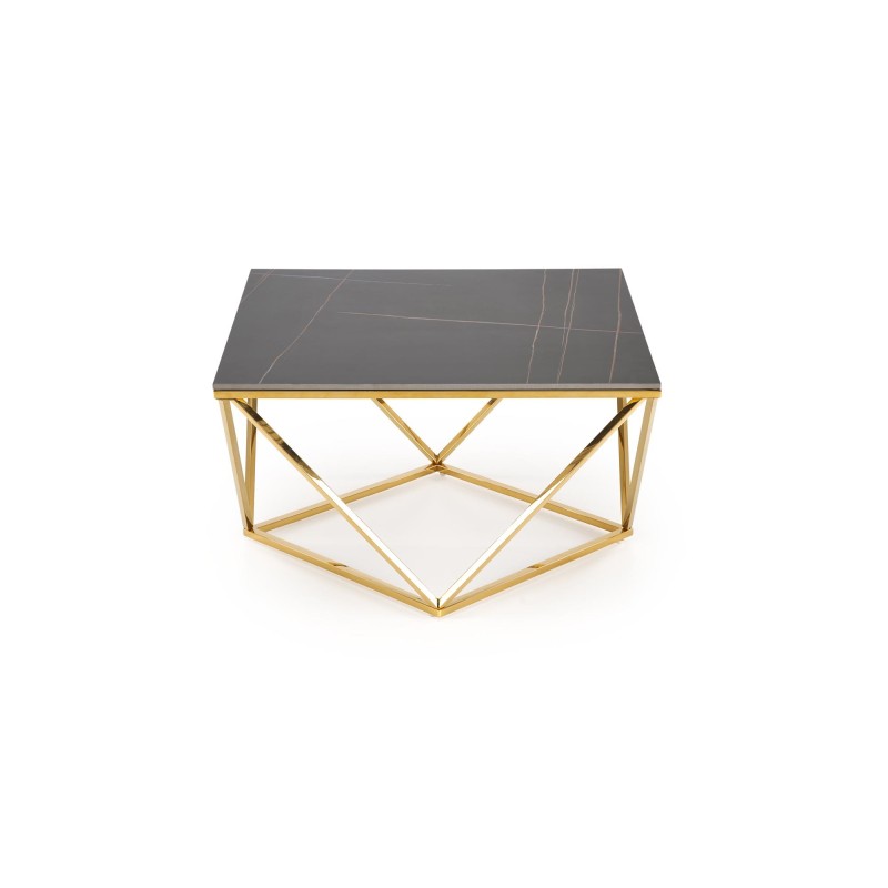 'FELICIA Coffee Table Frame - Gold, Top - Black Marble' 'FELICIA Coffee Table Frame - Gold, Top - Black Marble'