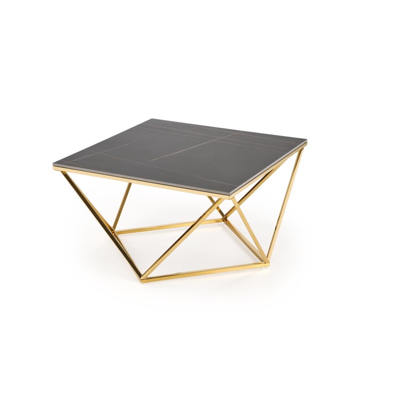 'FELICIA Coffee Table Frame - Gold, Top - Black Marble' 'FELICIA Coffee Table Frame - Gold, Top - Black Marble'