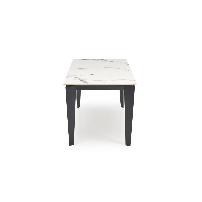 'FELIX Extendable Table, Top - White Marble, Legs - Black' 'FELIX Extendable Table, Top - White Marble, Legs - Black'