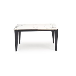'FELIX Extendable Table, Top - White Marble, Legs - Black' 'FELIX Extendable Table, Top - White Marble, Legs - Black'