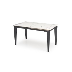 'FELIX Extendable Table, Top - White Marble, Legs - Black' 'FELIX Extendable Table, Top - White Marble, Legs - Black'