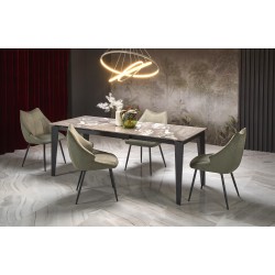 'FELIX Extendable Table, Top - Ashen Marble, Legs - Black'