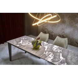 'FELIX Extendable Table, Top - Ashen Marble, Legs - Black' 'FELIX Extendable Table, Top - Ashen Marble, Legs - Black'