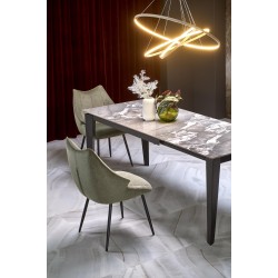 'FELIX Extendable Table, Top - Ashen Marble, Legs - Black' 'FELIX Extendable Table, Top - Ashen Marble, Legs - Black'