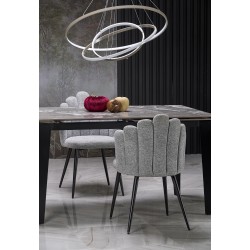 'FELIX Extendable Table, Top - Ashen Marble, Legs - Black' 'FELIX Extendable Table, Top - Ashen Marble, Legs - Black'