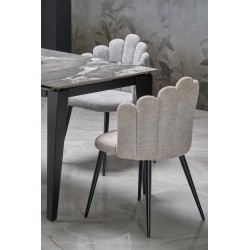 'FELIX Extendable Table, Top - Ashen Marble, Legs - Black' 'FELIX Extendable Table, Top - Ashen Marble, Legs - Black'